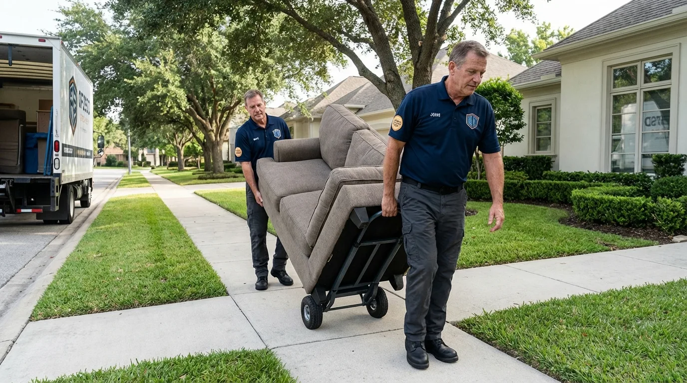 Local residential moving crew loading furniture in Hailey, ID