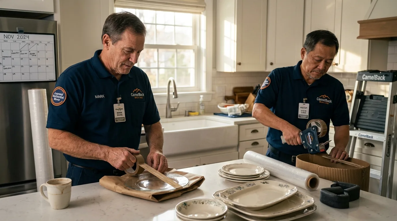Professional crew packing kitchen dishware in Hailey, ID
